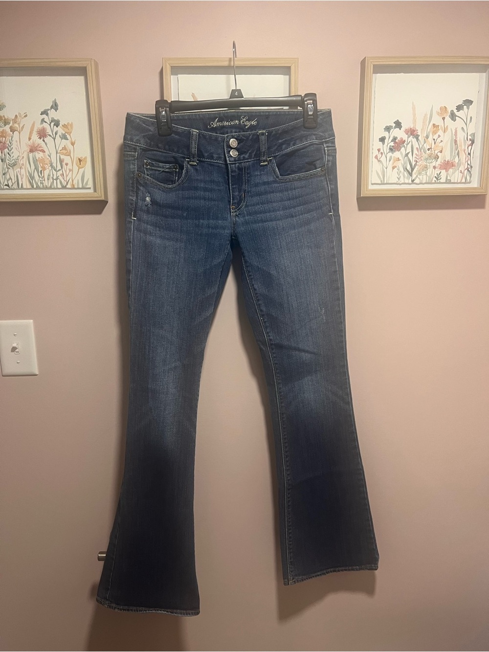 American Eagle Outfitters Dark Blue Flared Jeans- stretch
